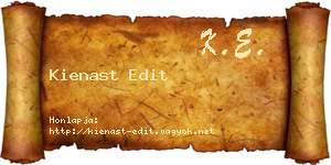 Kienast Edit névjegykártya